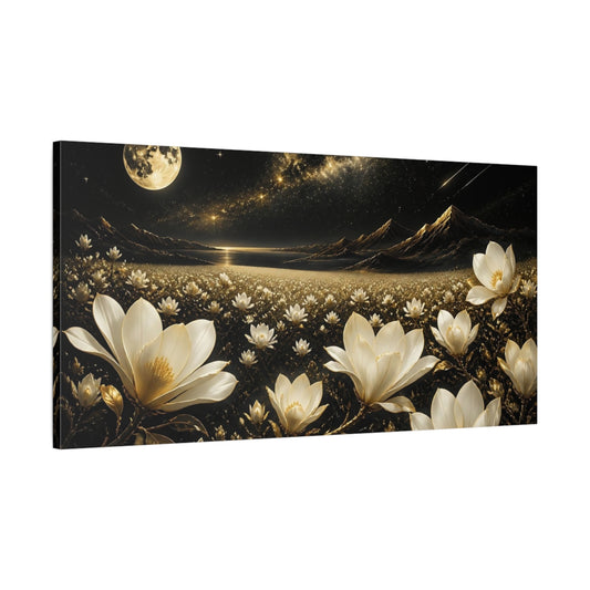 Main Mockup. Moonlit Golden Magnolias shown as canvas print