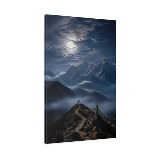 Main Mockup. Moonlit Mountain Ridge shown as canvas print
