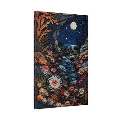 Main Mockup. Moonlit Nature Tidal Pool shown as canvas print