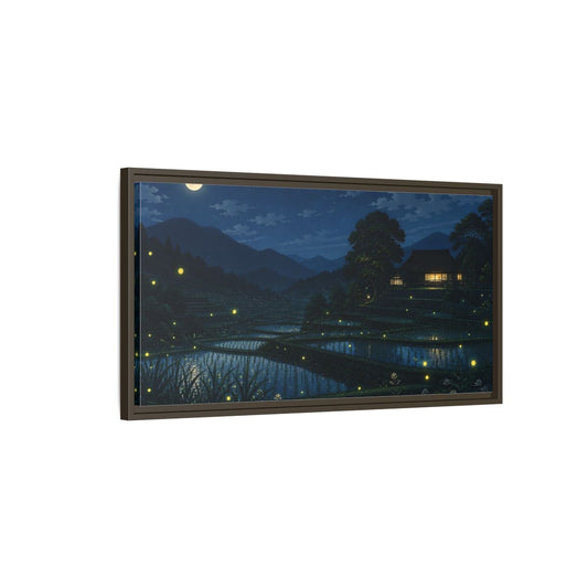 Main Mockup. Moonlit Rice Terraces shown as framed canvas print
