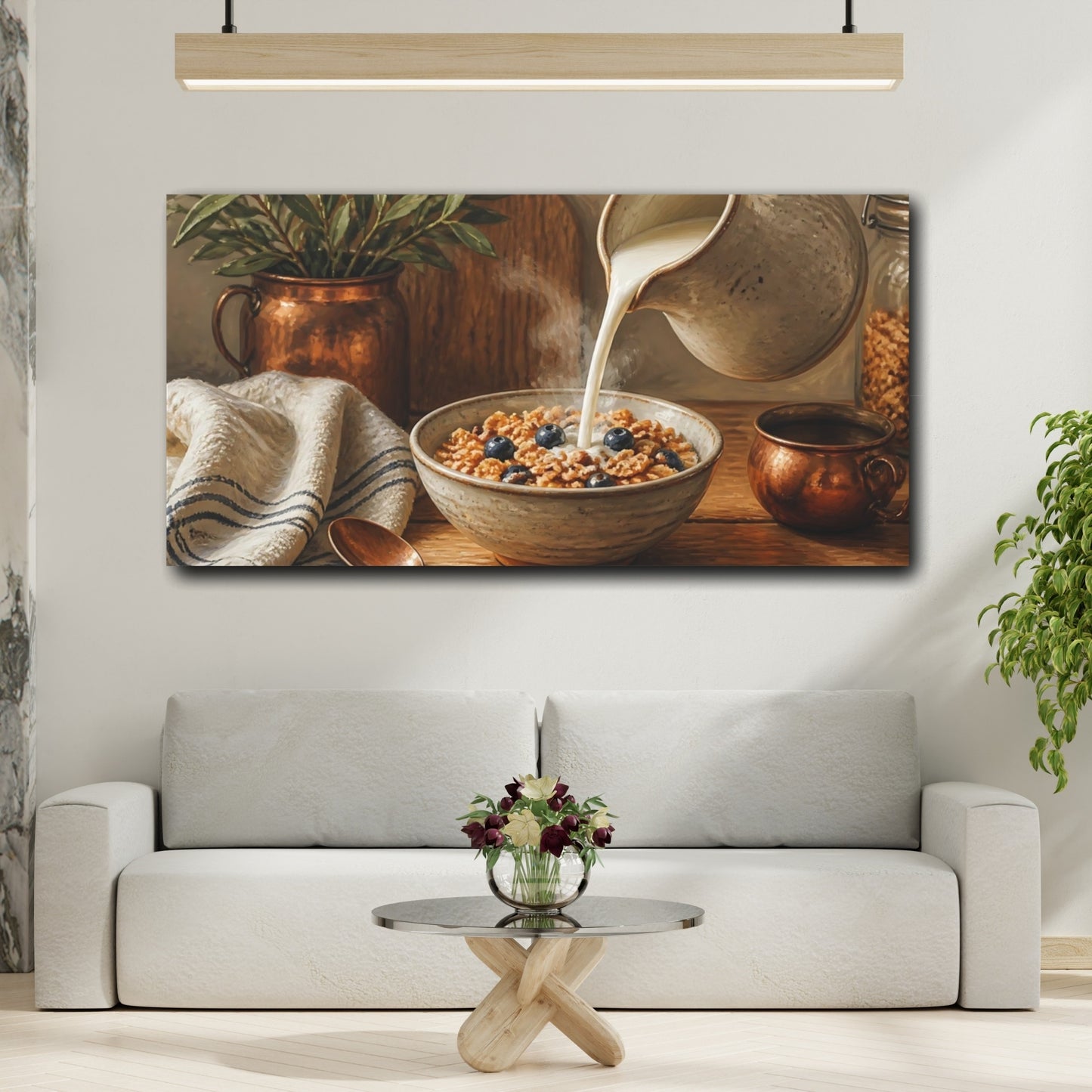 Mockup 2. Morning Cereal With Blueberries shown as canvas print