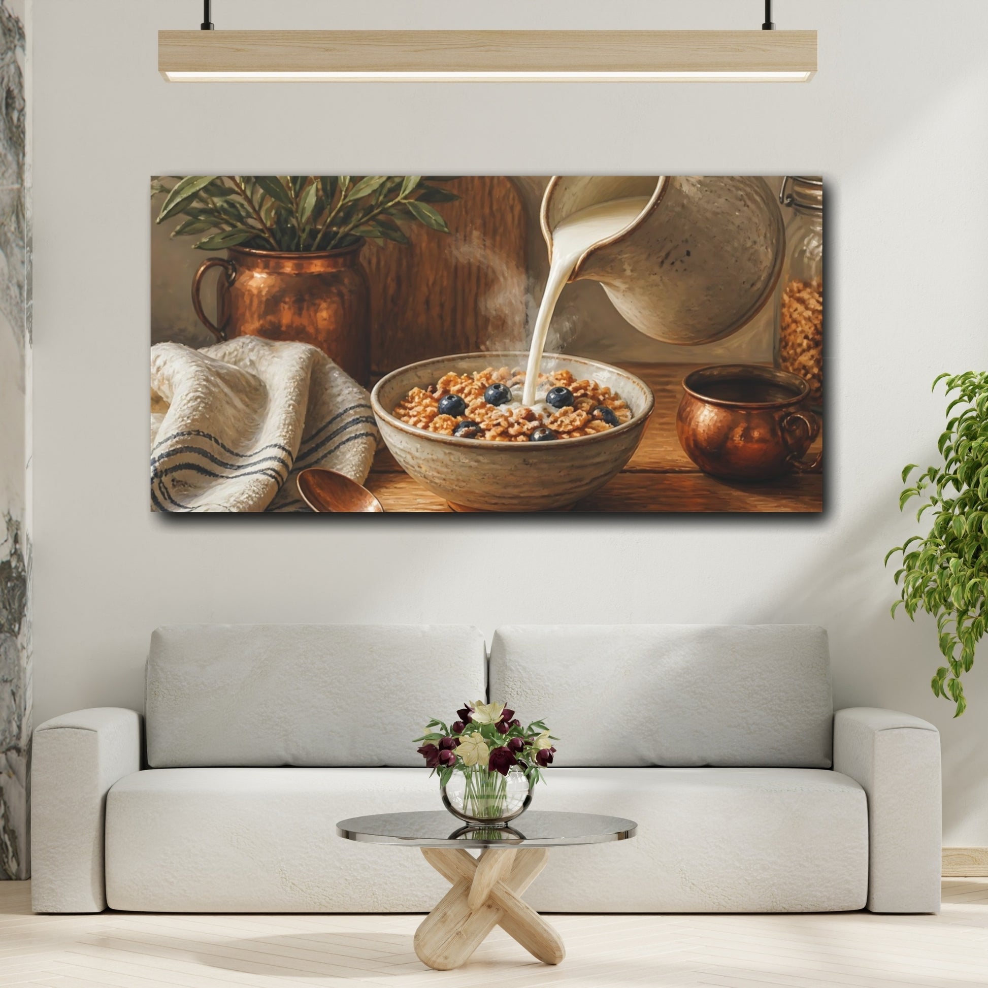 Mockup 2. Morning Cereal With Blueberries shown as canvas print