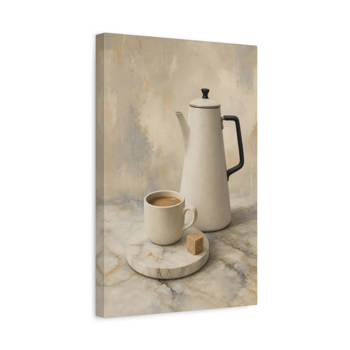 Side Mockup 4. Morning Coffee Still Life shown as canvas print