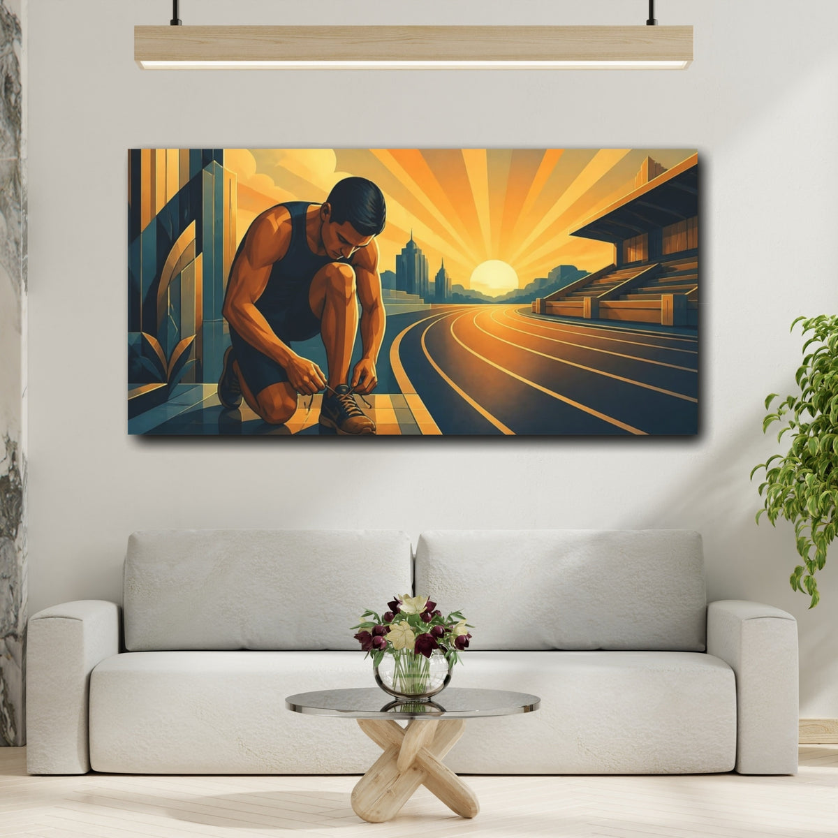 Mockup 2. Morning Runner Motivation shown as canvas print