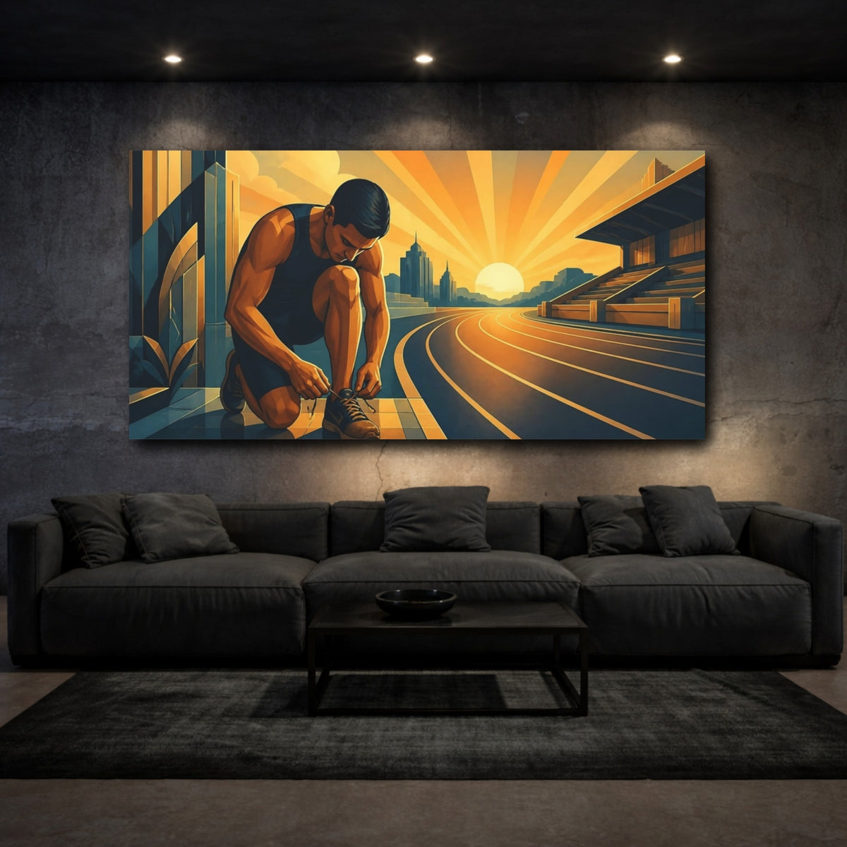 Mockup 3. Morning Runner Motivation shown as canvas print