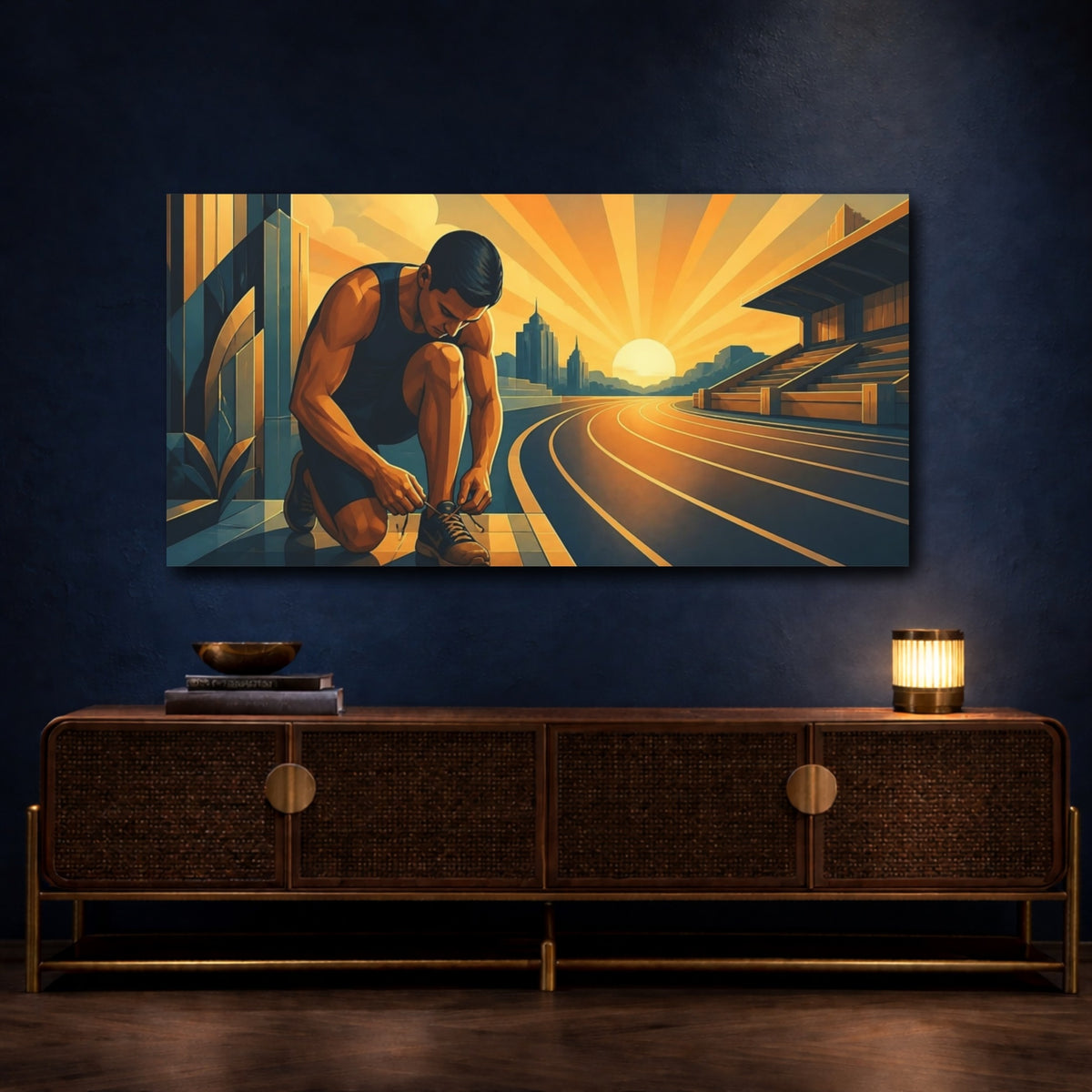 Mockup 4. Morning Runner Motivation shown as canvas print