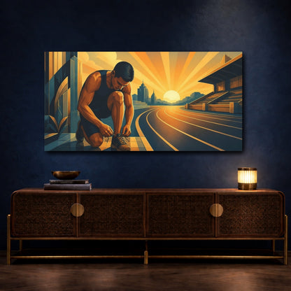Mockup 4. Morning Runner Motivation shown as canvas print