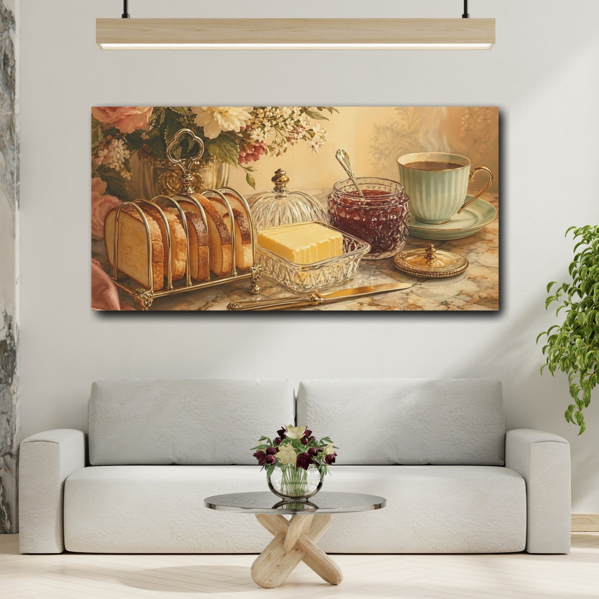 Mockup 2. Morning Tea And Toast shown as canvas print