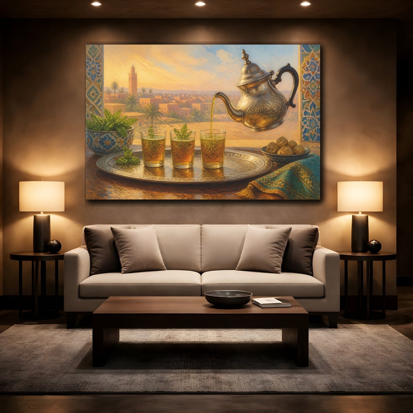 Mockup 2. Moroccan Mint Tea shown as canvas print