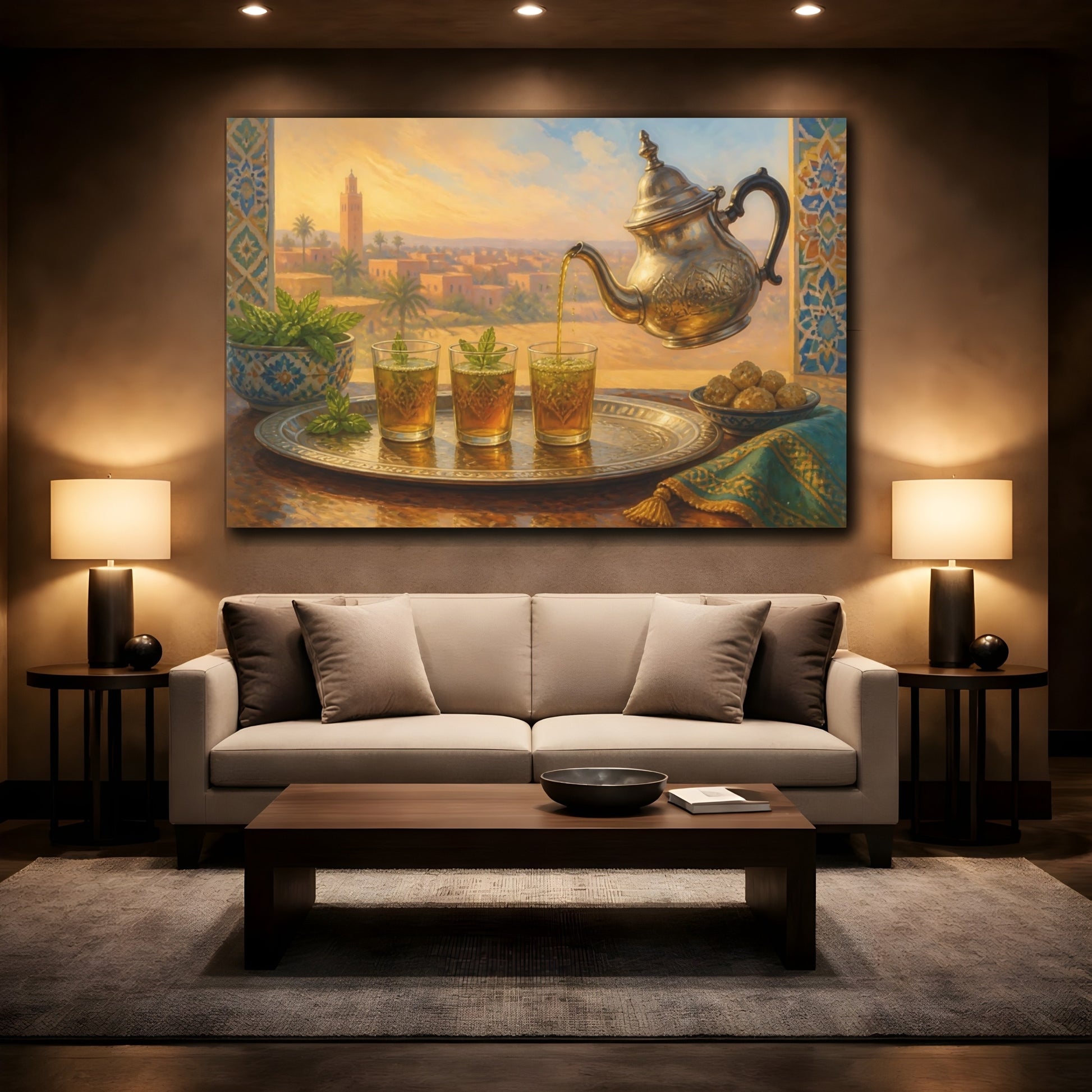 Mockup 2. Moroccan Mint Tea shown as canvas print