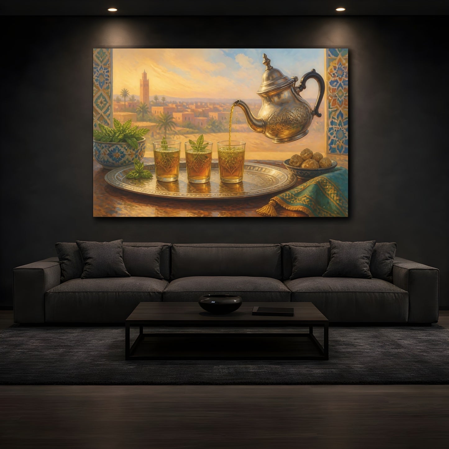 Mockup 3. Moroccan Mint Tea shown as canvas print