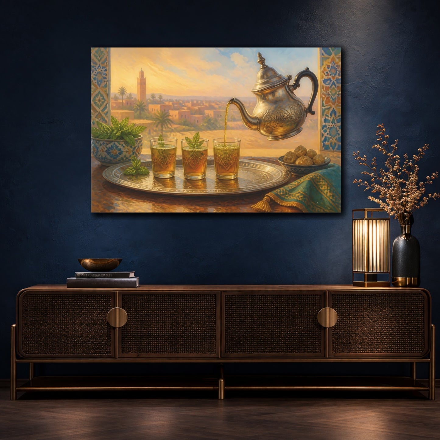 Mockup 4. Moroccan Mint Tea shown as canvas print