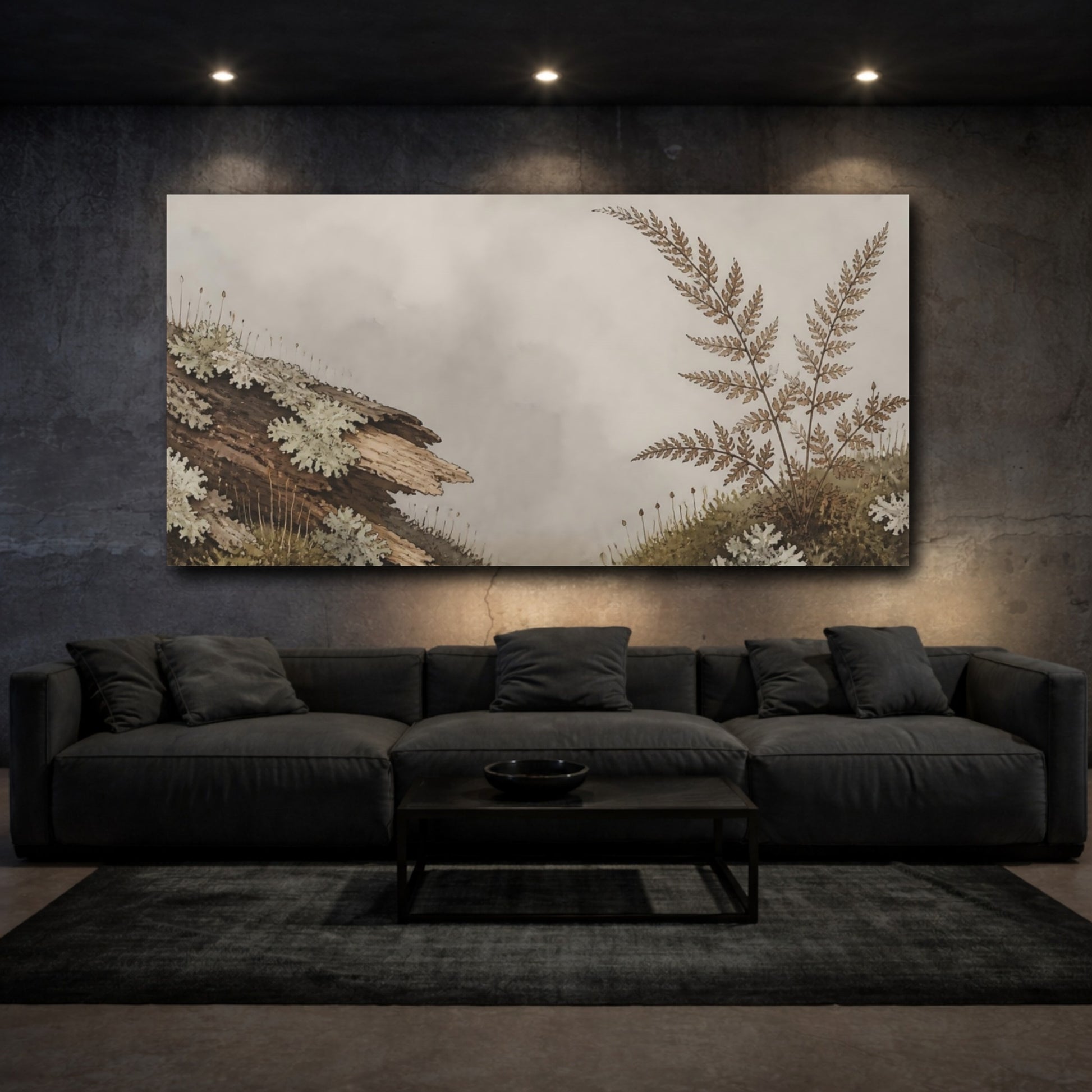 Mockup 3. Moss And Fern Forest Floor shown as canvas print