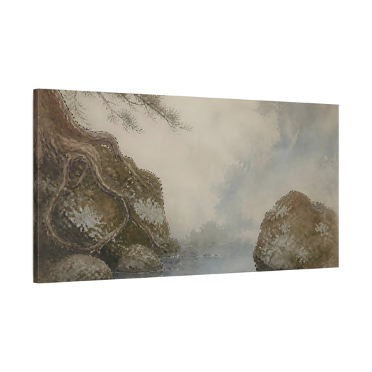 Main Mockup. Moss-Covered Stones shown as canvas print