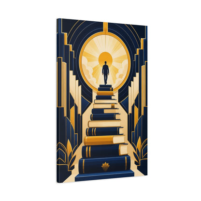 Main Mockup. Motivation Book Staircase shown as canvas print
