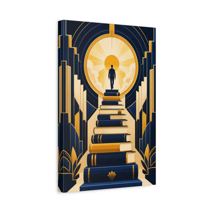 Side Mockup 4. Motivation Book Staircase shown as canvas print