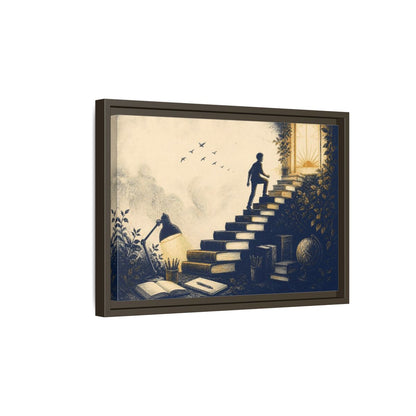 Side Mockup 5. Motivation Book Staircase shown as framed canvas print