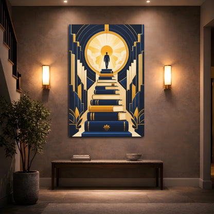 Mockup 2. Motivation Book Staircase shown as canvas print