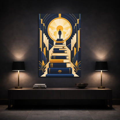 Mockup 3. Motivation Book Staircase shown as canvas print