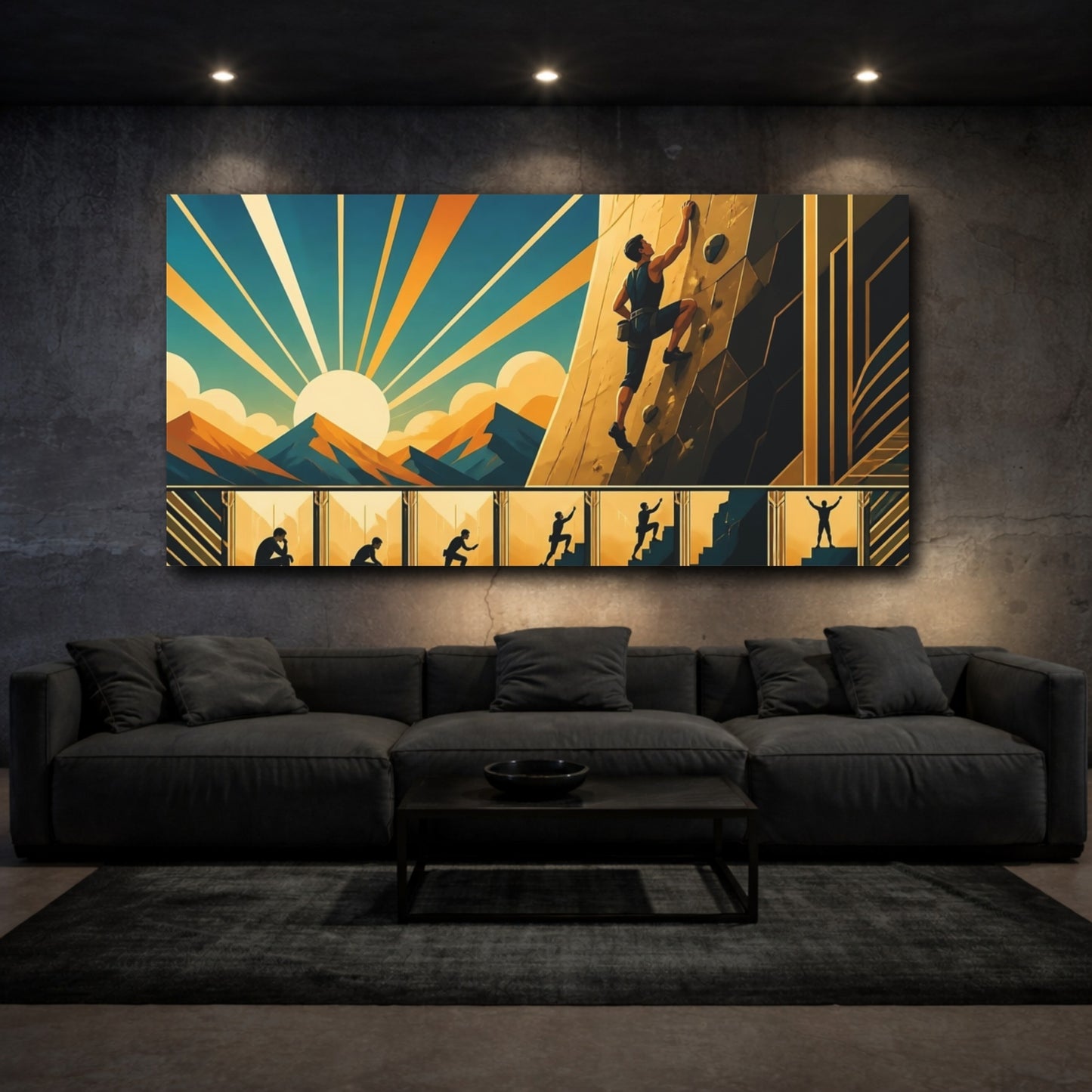 Mockup 3. Motivation: Climber Ascent shown as canvas print
