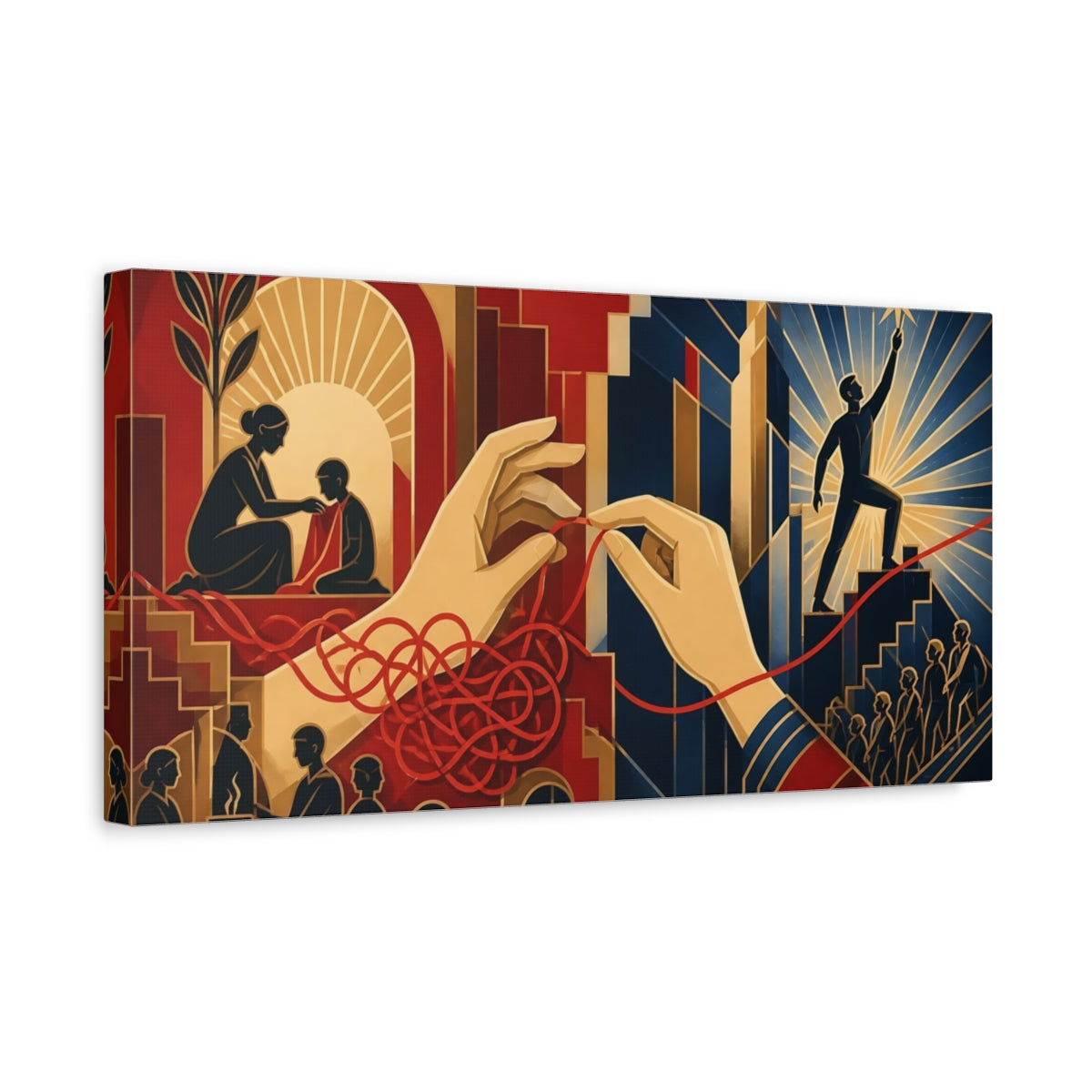 Side Mockup 3. Motivation: Guiding Hands shown as canvas print