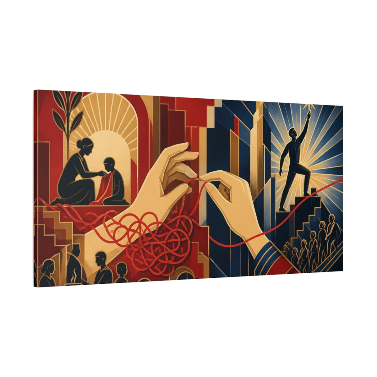 Side Mockup 2. Motivation: Guiding Hands shown as canvas print