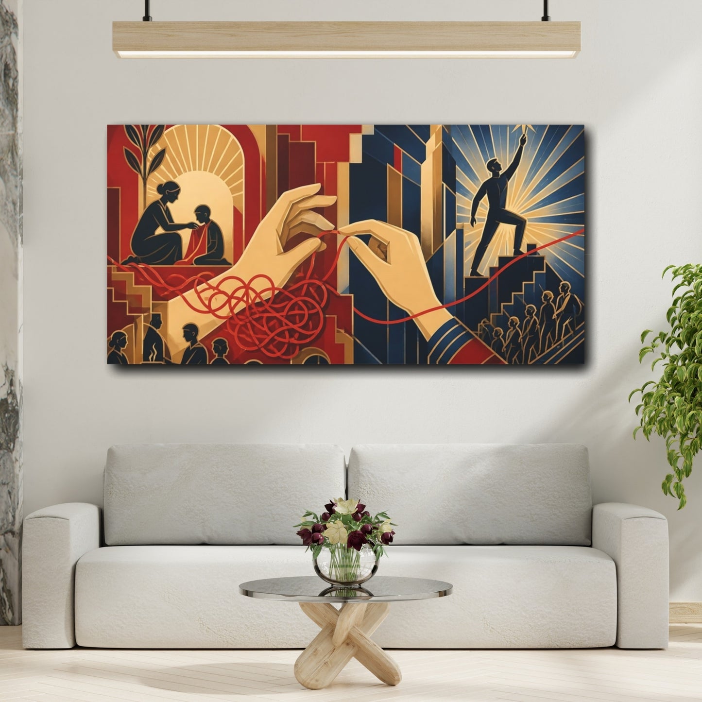 Mockup 2. Motivation: Guiding Hands shown as canvas print