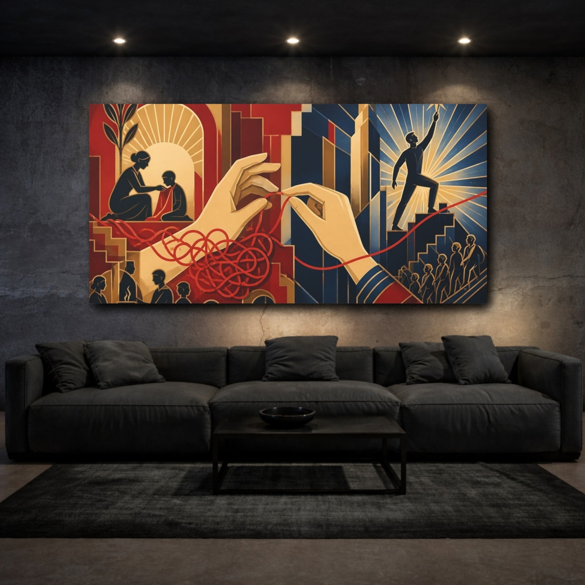 Mockup 3. Motivation: Guiding Hands shown as canvas print