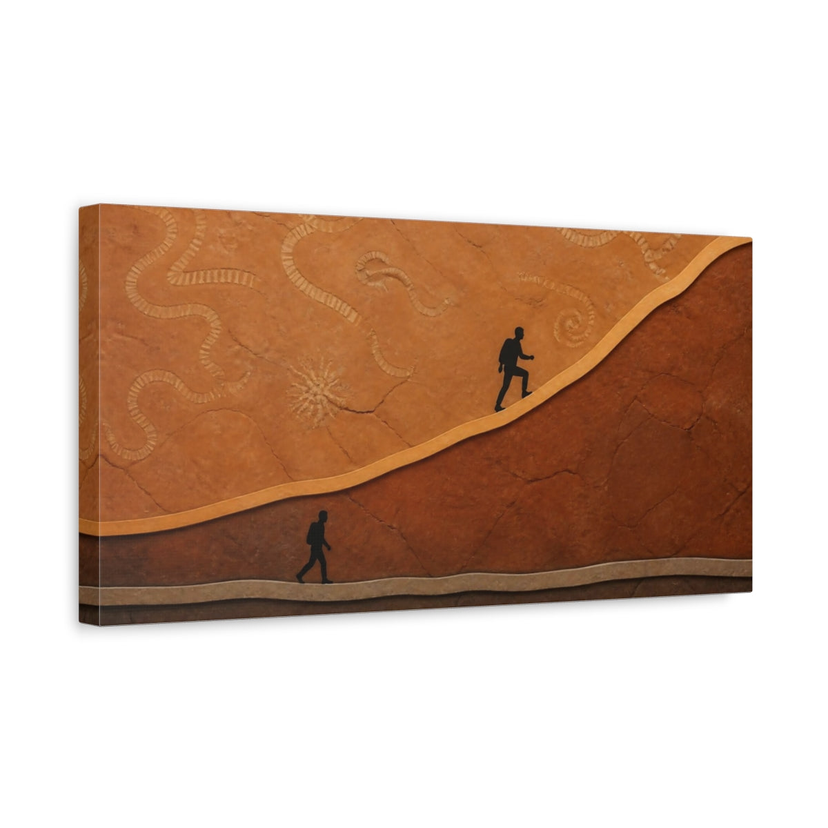 Side Mockup 3. Motivation Hiker On Fossil Slab shown as canvas print
