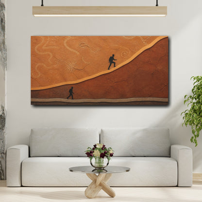 Mockup 2. Motivation Hiker On Fossil Slab shown as canvas print