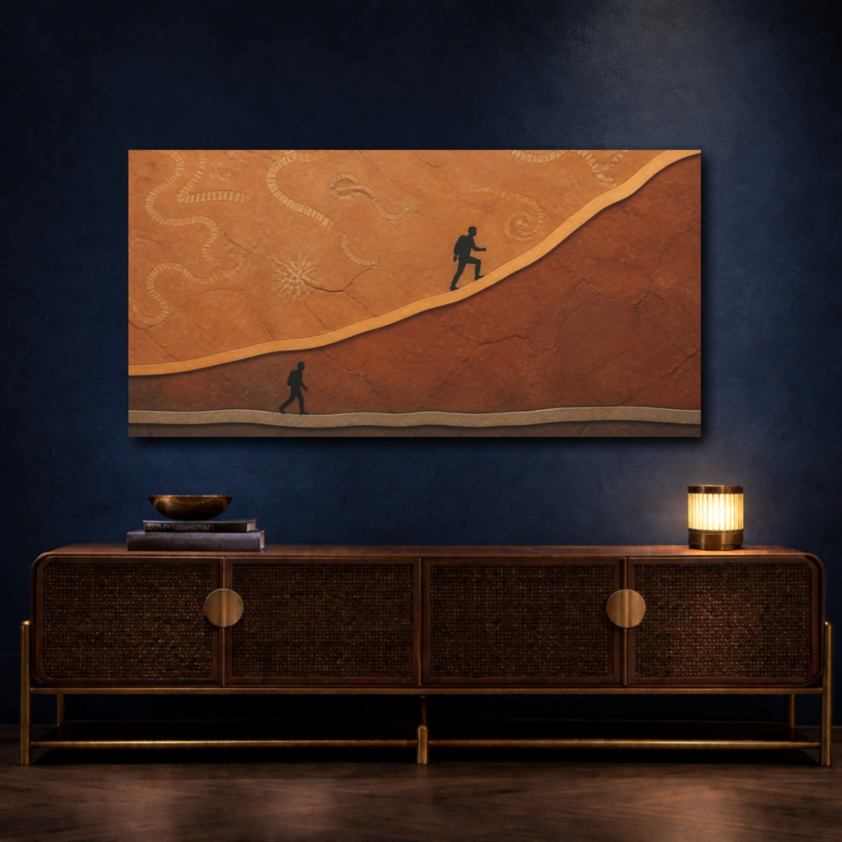 Mockup 4. Motivation Hiker On Fossil Slab shown as canvas print