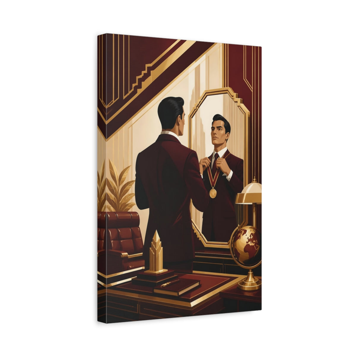 Side Mockup 4. Motivation: Medal Reflection shown as canvas print