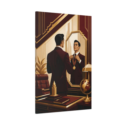 Side Mockup 1. Motivation: Medal Reflection shown as canvas print