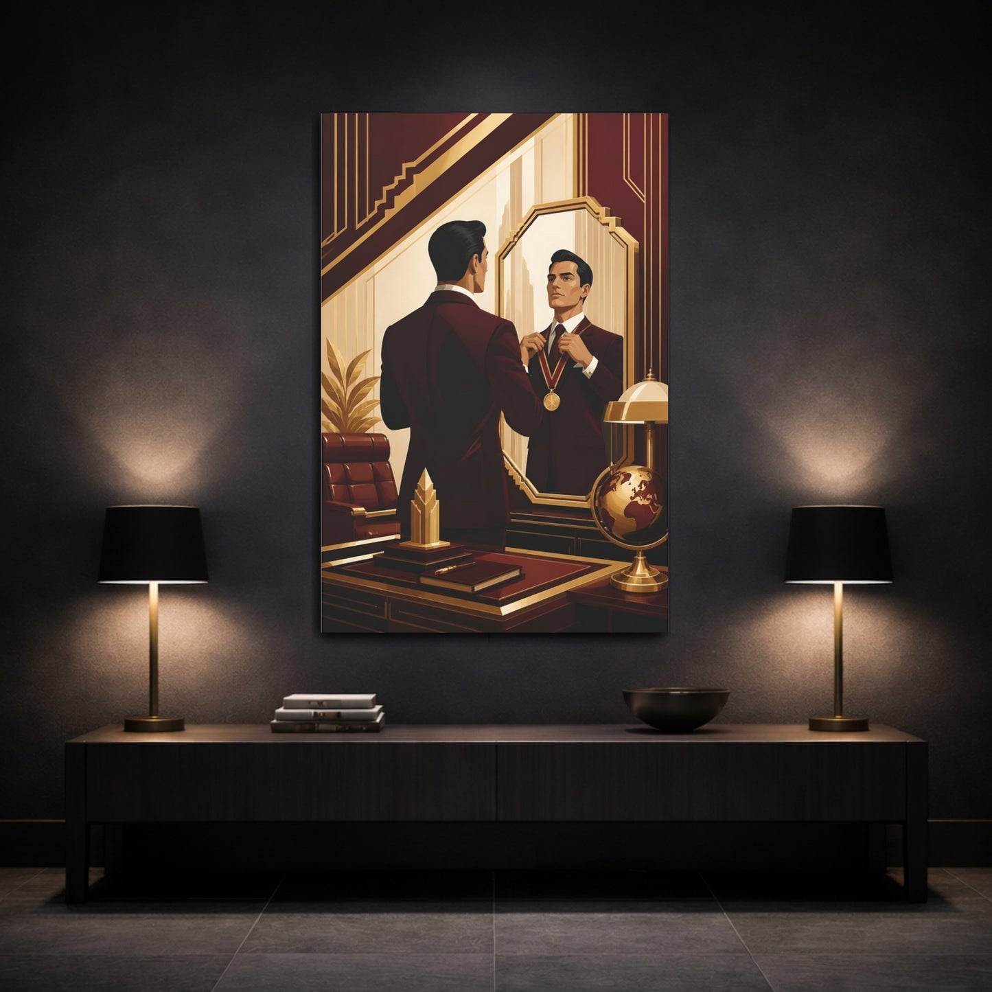 Mockup 3. Motivation: Medal Reflection shown as canvas print