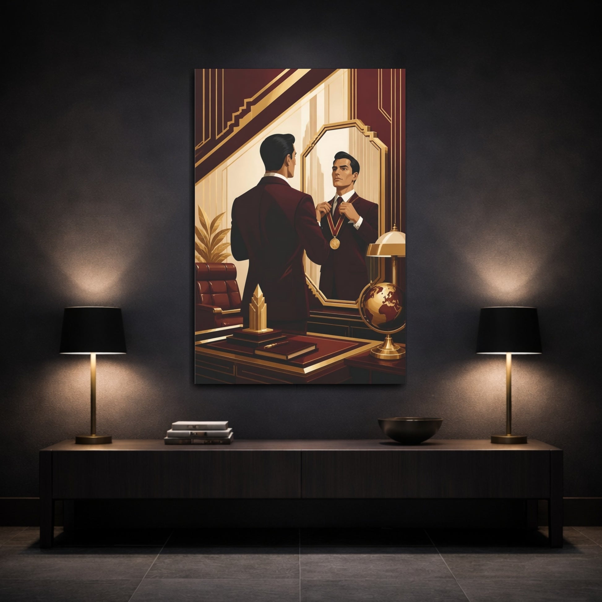 Mockup 3. Motivation: Medal Reflection shown as canvas print