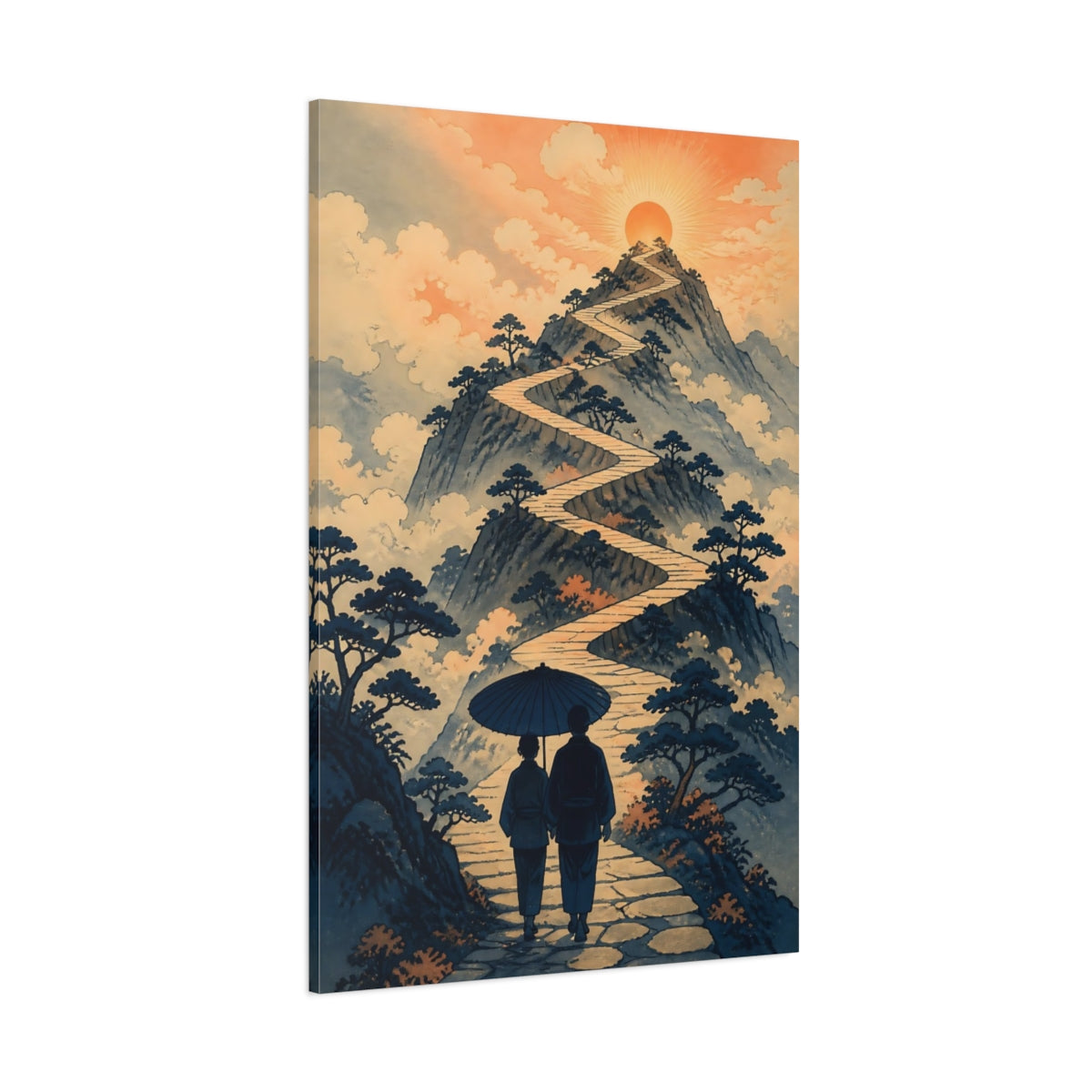 Side Mockup 1. Motivation Motivational Mountain Path shown as canvas print