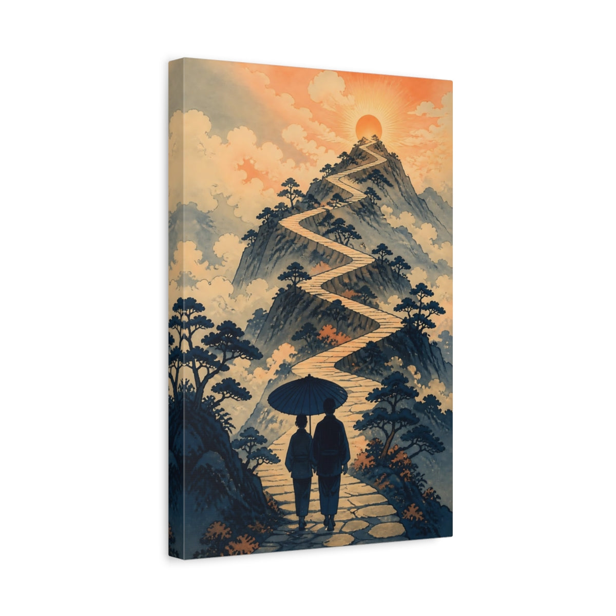 Side Mockup 4. Motivation Motivational Mountain Path shown as canvas print