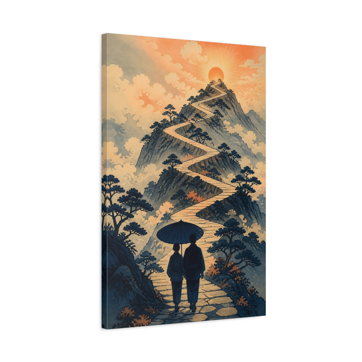 Side Mockup 2. Motivation Motivational Mountain Path shown as canvas print