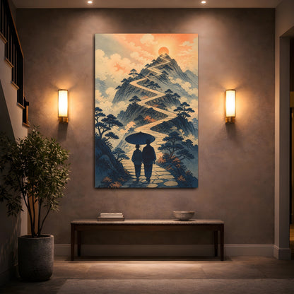 Mockup 2. Motivation Motivational Mountain Path shown as canvas print