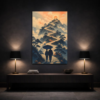 Mockup 3. Motivation Motivational Mountain Path shown as canvas print