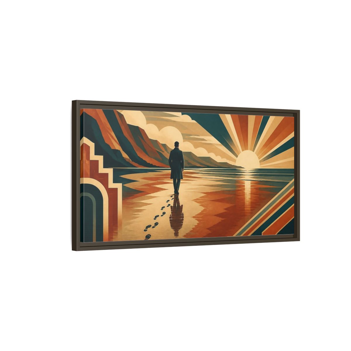 Main Mockup. Motivation Motivational Sunrise Walk shown as framed canvas print