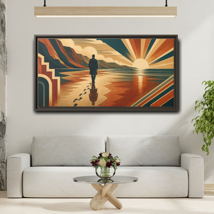 Mockup 2. Motivation Motivational Sunrise Walk shown as framed canvas print