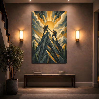 Mockup 2. Motivation Mountain Climbers shown as canvas print