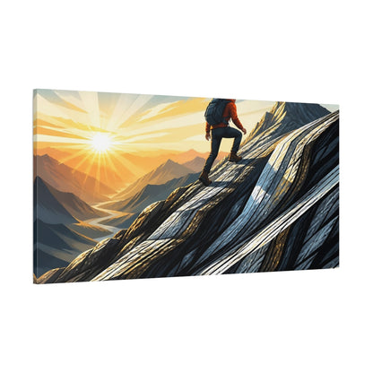Side Mockup 2. Motivation Mountain Hiker shown as canvas print