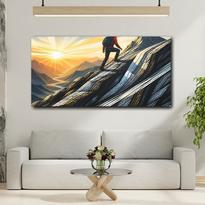 Mockup 2. Motivation Mountain Hiker shown as canvas print