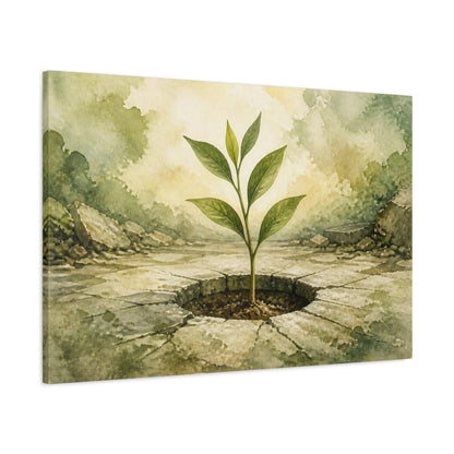 Main Mockup. Motivation Sapling Growth shown as canvas print