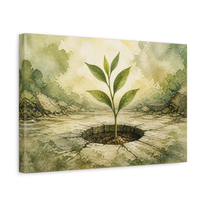 Side Mockup 4. Motivation Sapling Growth shown as canvas print
