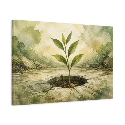 Side Mockup 2. Motivation Sapling Growth shown as canvas print