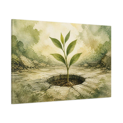 Side Mockup 1. Motivation Sapling Growth shown as canvas print