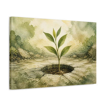 Side Mockup 3. Motivation Sapling Growth shown as canvas print